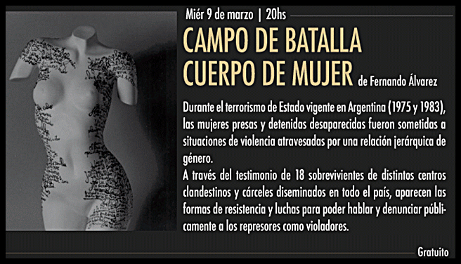 Campo de batalla cuerpo de mujer